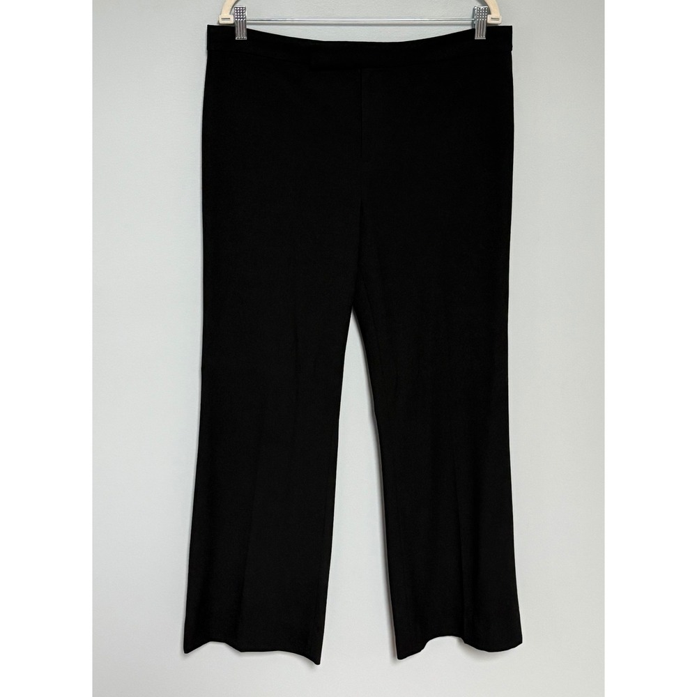 Lauren Ralph Lauren Womens Black Flare Dress Pants Size 12 Flat Front Trousers